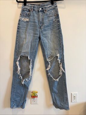 American Eagle Outfitters Light Blue Distressed Boyfriend Jeans